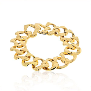 Tiffany & Co. 18K Yellow Gold Heart Shaped Curb Link Vintage Bracelet