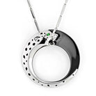 Cartier 18K White Gold Ceramic, Black Lacquer, Panthere Necklace - The Back Vault