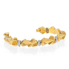 David Webb Platinum & 18K Yellow Gold Textured Nugget Diamond Link Bracelet - The Back Vault