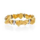 David Webb Platinum & 18K Yellow Gold Textured Nugget Style 1.62cts Bracelet - The Back Vault