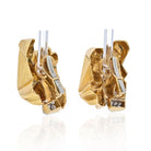 David Webb Platinum & 18K Yellow Gold Textured Nugget Diamond Slope Earrings - The Back Vault