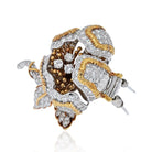 David Webb Platinum & 18K Yellow Gold 20.00 Carat Diamond Flower Brooch - The Back Vault