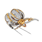 David Webb Platinum & 18K Yellow Gold 20.00 Carat Diamond Flower Brooch - The Back Vault