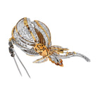 David Webb Platinum & 18K Yellow Gold 20.00 Carat Diamond Flower Brooch - The Back Vault