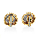 David Webb 18K Yellow Gold 7.00 Carat Pave Set Cushion Shaped Diamond Clip Earrings - The Back Vault