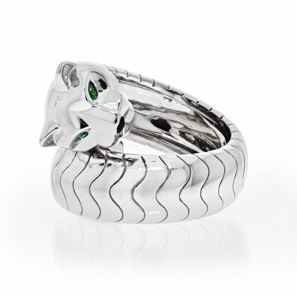 Cartier 18K White Gold Lakarda Wrap Panthere Ring - The Back Vault