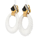 David Webb 18K Yellow Gold Rock Crystal Hoop Earrings - The Back Vault