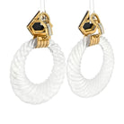 David Webb 18K Yellow Gold Rock Crystal Hoop Earrings - The Back Vault