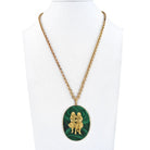 Buccellati 18K Yellow Gold Gemini Malachite Medallion Necklace - The Back Vault