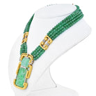 David Webb 18K Yellow Gold Multi Strand Jade Medallion And Diamond Necklace - The Back Vault