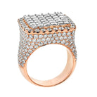 14K Rose Gold 11.25cts Mens Diamond Cluster Ring - The Back Vault