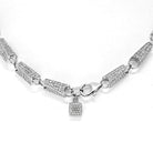 14K White Gold 15.68cts Diamond Link Chain Necklace - The Back Vault