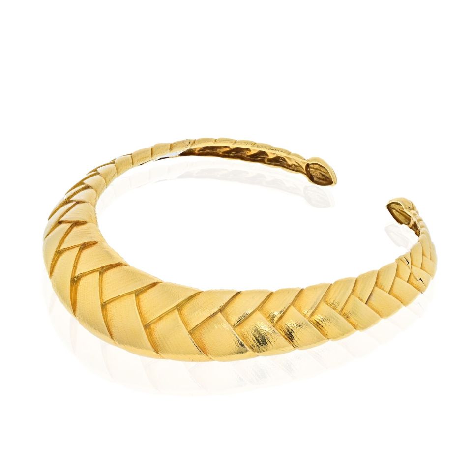 David Webb 18K Yellow Gold Braided Collar Necklace - The Back Vault