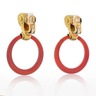 Bvlgari 18K Yellow Gold Carnelian Doorknockers 1970's Earrings - The Back Vault