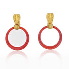 Bvlgari 18K Yellow Gold Carnelian Doorknockers 1970's Earrings - The Back Vault