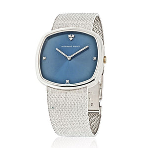 Audemars Piguet 18K White Gold Blue Dial With Diamond Markers 1970's Dress Watch