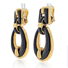 David Webb 18K Yellow Gold Black Enamel Vintage Door Knockers Earrings - The Back Vault