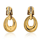 David Webb 18K Yellow Gold Black Enamel Vintage Door Knockers Earrings - The Back Vault