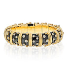 Tiffany & Co. Schlumberger Platinum & 18K Yellow Gold Black Enamel Diamond Bracelet - The Back Vault