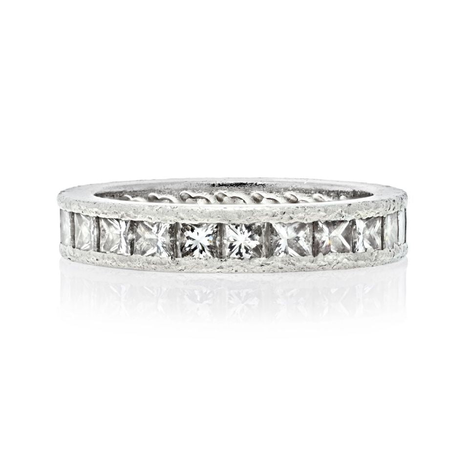 Platinum 2.75 Carat Princess Cut Diamond Eternity Eternity Band - The Back Vault