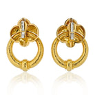 David Webb 18K Yellow Gold Hammered Doorknockers Large Oversized Earrings - The Back Vault