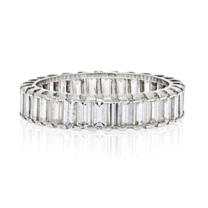 Platinum 1.50cts Vintage Baguette Diamond Eternity Eternity Band