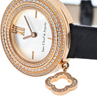 Van Cleef & Arpels 18K Rose Gold Diamond Charm Alhambra 25MM Round Dial Ladies Watch - The Back Vault