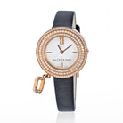 Van Cleef & Arpels 18K Rose Gold Diamond Charm Alhambra 25MM Round Dial Ladies Watch - The Back Vault