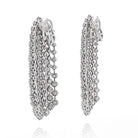 Platinum 35 Carats Cascading Round Diamond Waterfall Earrings - The Back Vault