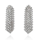 Platinum 35 Carats Cascading Round Diamond Waterfall Earrings - The Back Vault