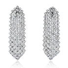 Platinum 35 Carats Cascading Round Diamond Waterfall Earrings - The Back Vault