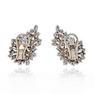 Platinum 8 Carat Round Diamond Cluster Clip Earrings - The Back Vault