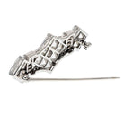 Platinum 4.50 Carats Carre Baguette And Round Cut Diamond Brooch - The Back Vault