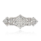 Platinum 4.50 Carats Carre Baguette And Round Cut Diamond Brooch - The Back Vault