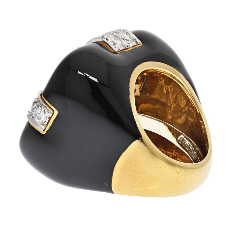 David Webb Platinum & 18K Yellow Gold Checkmate 5.50 Carat Diamond Ring - The Back Vault