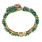 David Webb Platinum & 18K Yellow Gold Green Enamel, Diamond And Ruby Frog Bracelet - The Back Vault