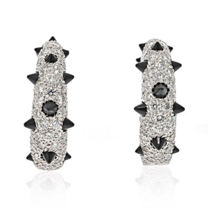 Cartier 18K White Gold Clash Diamond And Black Onyx Earrings