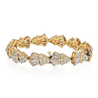 14K Yellow Gold Round And Baguette Cut 13.50 Carat Estate Bracelet - The Back Vault