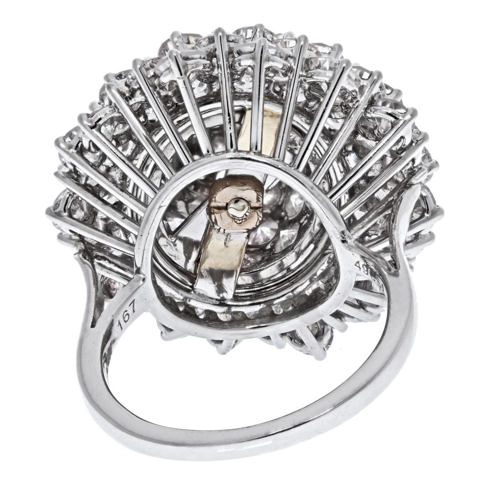 Cartier Platinum 5.85 Carat Diamond Tulip Vintage Ring - The Back Vault