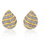 David Webb 18K Yellow Gold 7 Carat Diamond Tear Drop Clip On Earrings - The Back Vault