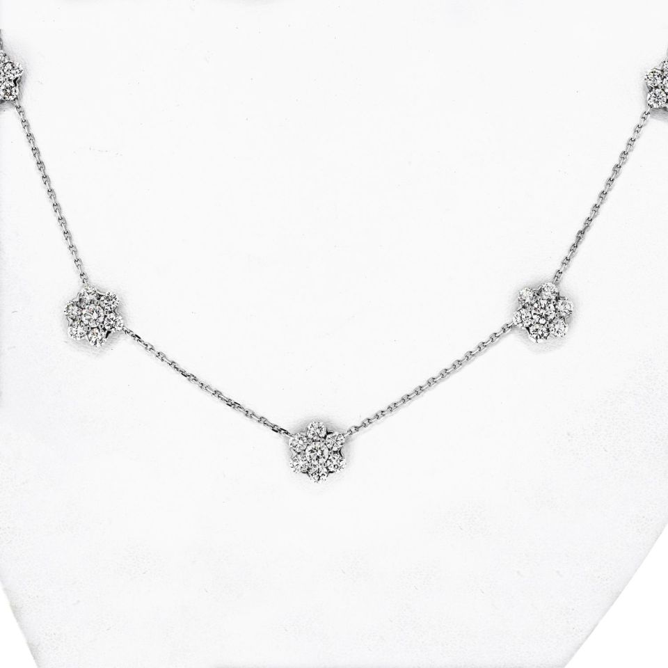 Van Cleef & Arpels 18K White Gold Fleurette Necklace - The Back Vault