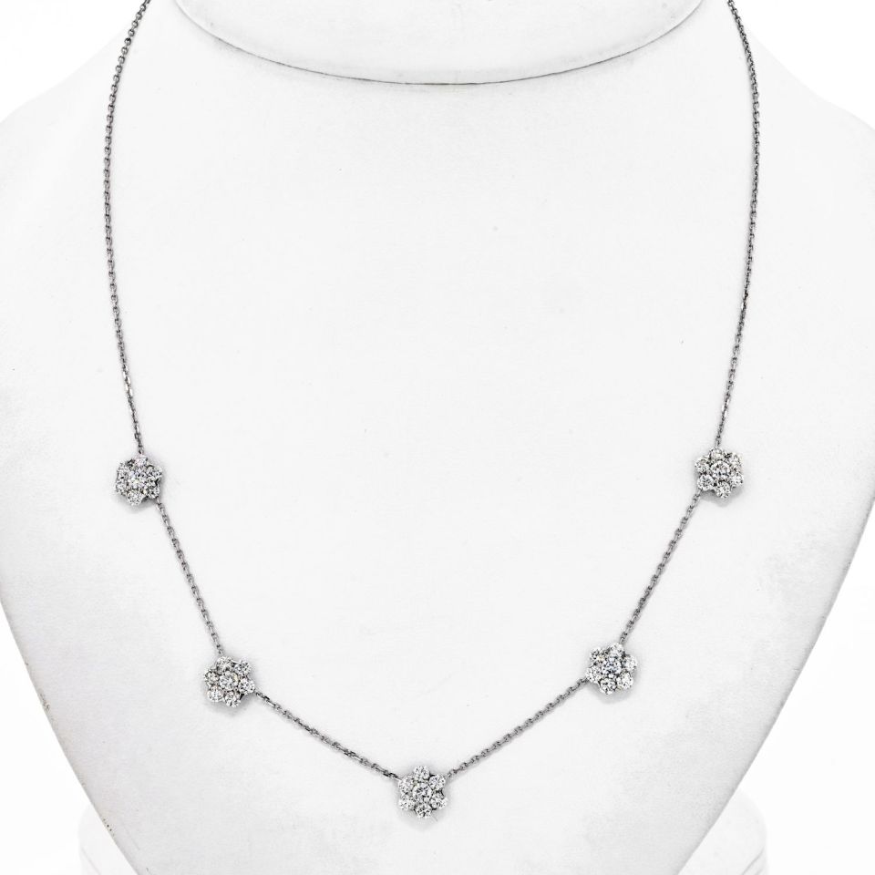 Van Cleef & Arpels 18K White Gold Fleurette Necklace - The Back Vault