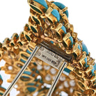 David Webb Platinum & 18K Yellow Gold 1970's Turquoise And Diamond Foliage Brooch - The Back Vault