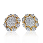 18K Yellow Gold 14 carat Diamond Bombe Dome Earrings - The Back Vault