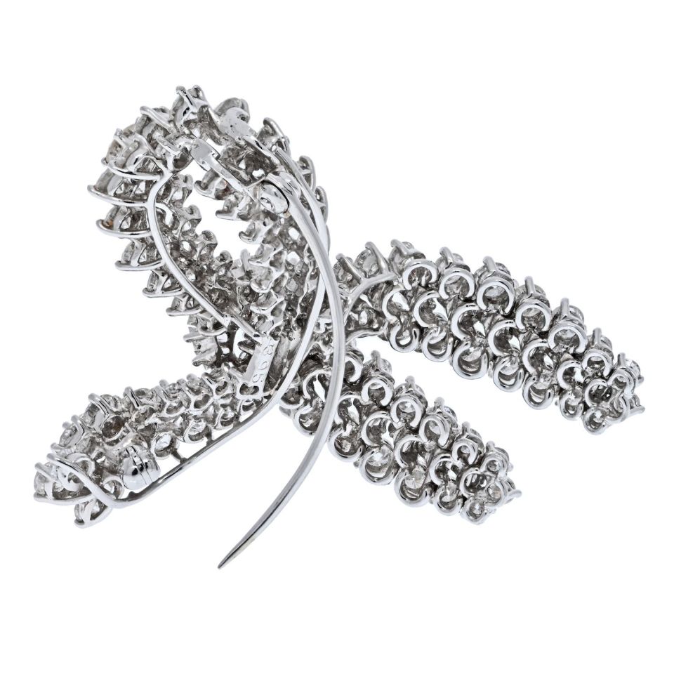 Platinum 10 Carat Diamond Bow Brooch - The Back Vault