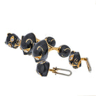 David Webb 18K Yellow Gold Black Enamel And Diamond Stud And Cufflinks Set - The Back Vault