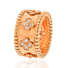 Van Cleef & Arpels 18K Yellow Gold Perlee Diamond Ring - The Back Vault