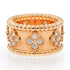 Van Cleef & Arpels 18K Yellow Gold Perlee Diamond Ring - The Back Vault