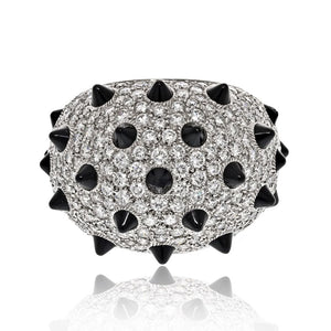 Cartier 18K White Gold Clash Unlimited Black Onyx Spiked Diamond Ring