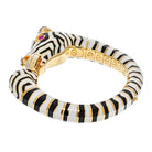 David Webb Platinum & 18K Yellow Gold Zebra With Ruby Eyes And Diamond Bracelet - The Back Vault